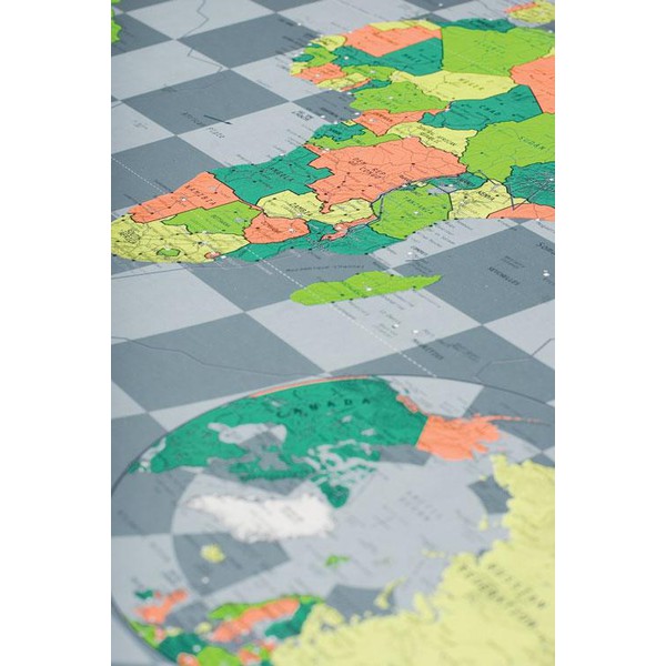 The Future Mapping Company Färgkarta Världskarta grön-röd-orange-blå, magnetisk