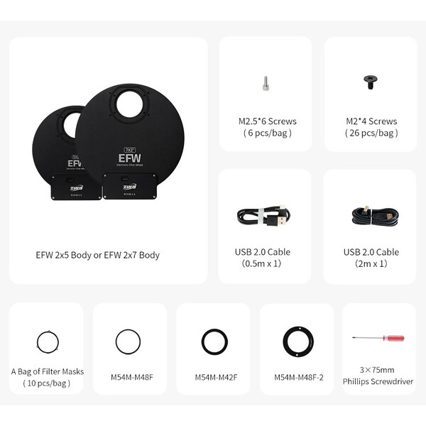 ZWO Filterhjul EFW 5x 2"