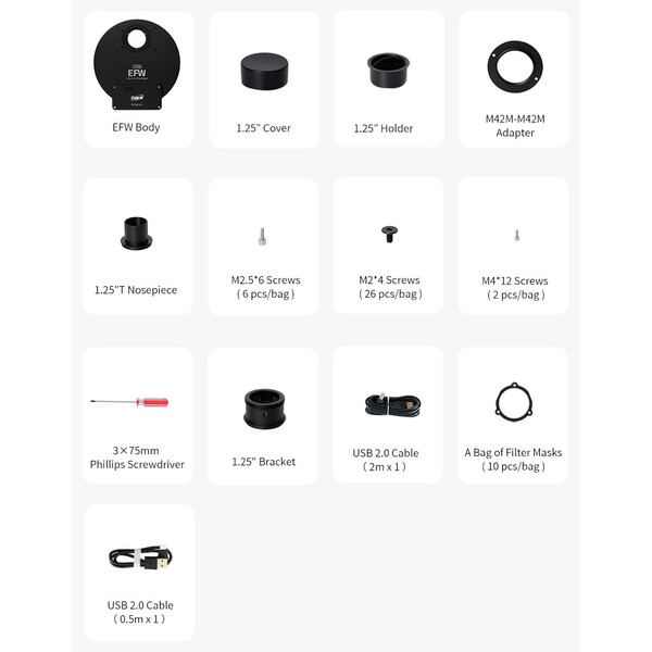 ZWO Filterhjul EFW 7x 36 mm