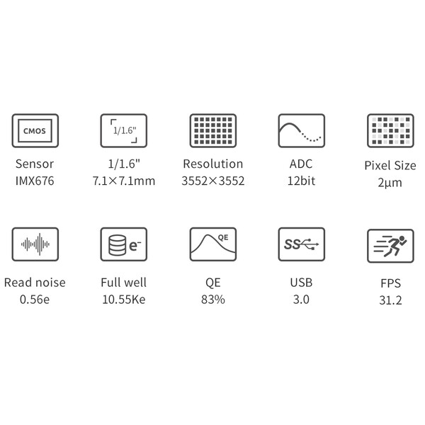 ZWO Kamera ASI 676 MM Mono