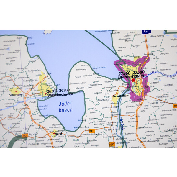 GeoMetro Regionkarta Niedersachsen postnummer (100 x 110 cm)