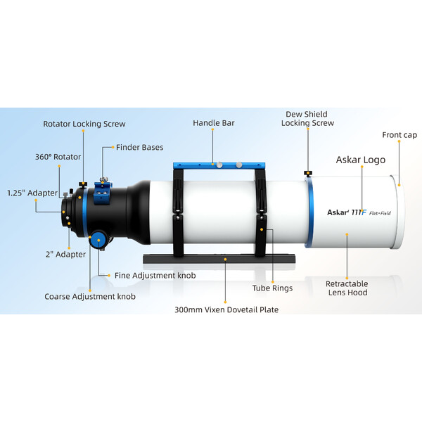 Askar Apokromatisk refraktor AP 111/766 111F Flatfield