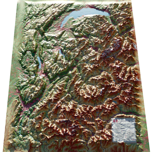 3Dmap Regionkarta Les deux Savoies (61 x 41 cm)