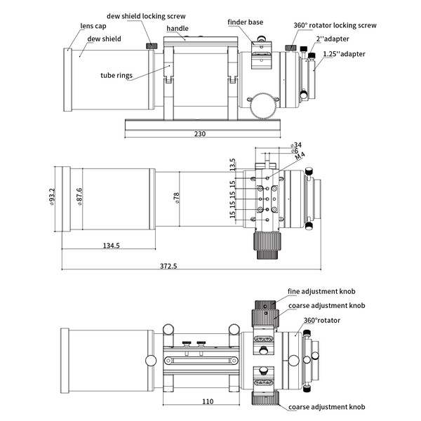 ZWO Apokromatisk refraktor AP 70/490 FF70