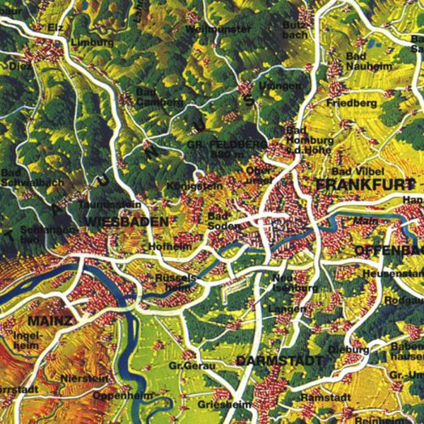Bacher Verlag Karta Original Mair Stort panorama över Tyskland