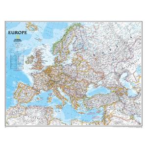 National Geographic Kontinentkarta Europa politiskt, laminerad