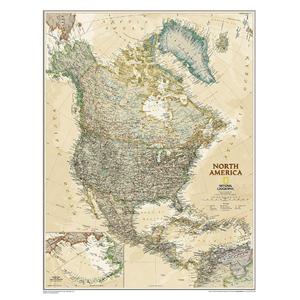 National Geographic Världskarta Nordamerika (61 x 76 cm)