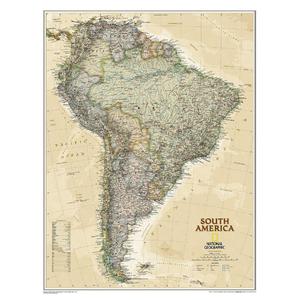 National Geographic Kontinentkarta Sydamerika
