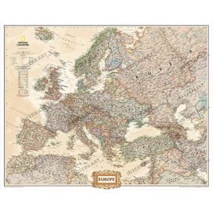 National Geographic Kontinentkarta Europa (241 x 193 cm)