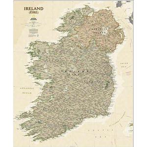 National Geographic Karta Irland laminerad