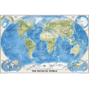 National Geographic Världskarta physisch (116 x 77 cm)