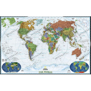 National Geographic Dekorativ världskarta, politisk (185x122)
