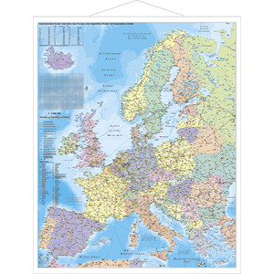 Stiefel Kontinentkarta Organisationskarta över Europa (97 x 119 cm)