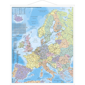 Stiefel Kontinentkarta Europa organisationskarta (97 x 119 cm)