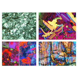 LIEDER Tunna bergartssnitt serie VI Fossil och meteoriter (4 bilder)