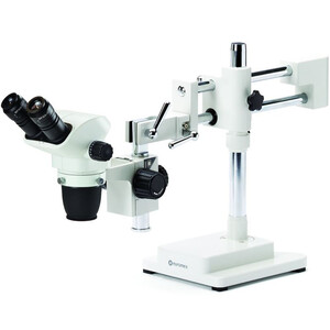 Euromex Zoom-stereomikroskop NZ.1702-B, NexiusZoom EVO, 6,5x till 55x, dubbelarmat bomstativ, utan belysning, bino