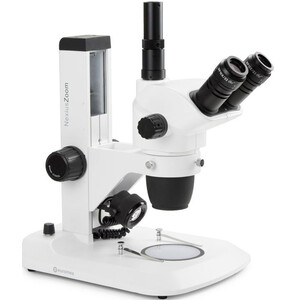 Euromex Zoom-stereomikroskop NZ.1703-S, NexiusZoom EVO, 6,5x till 55x, kuggstång, LED 3 W, trino