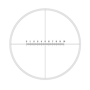 Motic Graticule med skala (10mm i 100 delar) och hårkors (Ø19mm)