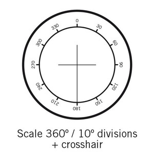 Motic Graticule gradskiva 360°, gradering 30° och hårkors, (Ø25mm)
