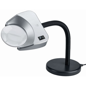 Schweizer Lupp Förstoringslampa Tech-Line LED TISCHFUSS Bifo 4500K, 2x/3X, Ø120/31,5mm, bifokal, bikonvex