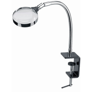 Schweizer Lupp Arbetsstativ förstoringsglas bordsklämma, 2,5x/Ø90mm, bikonvex