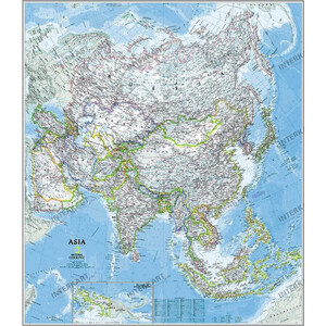 National Geographic Kontinentkarta Asien politiskt (84 x 96 cm)