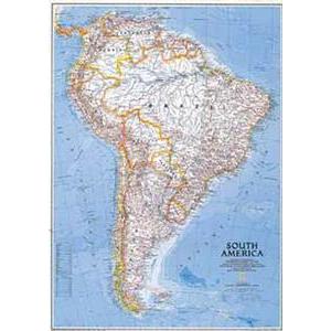 National Geographic Kontinentkarta Sydamerika, politiskt