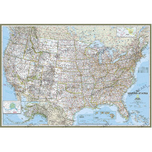National Geographic Karta USA politiskt (111 x 77 cm)