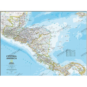 National Geographic Regionkarta Mellanamerika