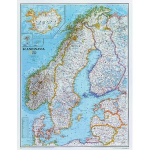 National Geographic Regionkarta Skandinavien