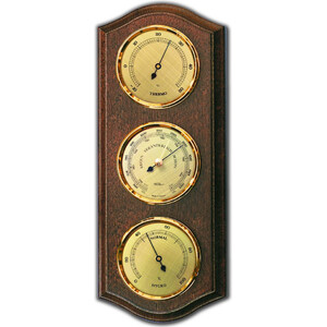Fischer Väderstation Ø 63 mm Valnötsfärger