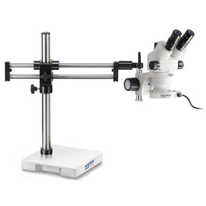 Kern Zoom-stereomikroskop OZM 933, trino, 7-45x, HSWF 10x23 mm, stativ, dubbelarm, 614x545 mm, m. bordsskiva, ringljus LED 4,5 W