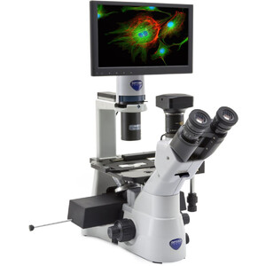 Optika Invert mikroskop IM-3LD4D, 6MP, 12" skärm, trino, IOS U-PLAN F, LED-FLUO, LWD, 400x, 4 tomma filterplatser