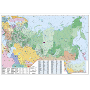 Stiefel Karta Ryssland och Östeuropa politiskt med postnummer