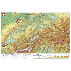 Stiefel Karta Schweiz fysiskt (98 x 68 cm)
