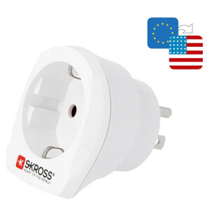 Skross Strömförsörjningsenhet Reseadapter Europe till USA
