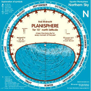 Rob Walrecht Stjärnkarta Planisfär 0° ekvator 25cm