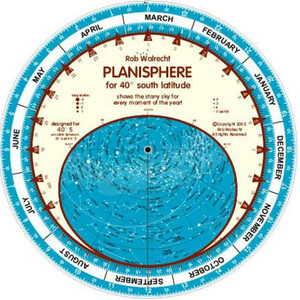 Rob Walrecht Stjärnkarta Planisphere 40°S 25cm