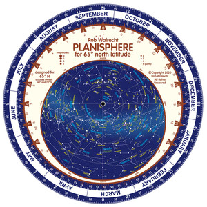 Rob Walrecht Stjärnkarta Planisphere 65°N 25cm