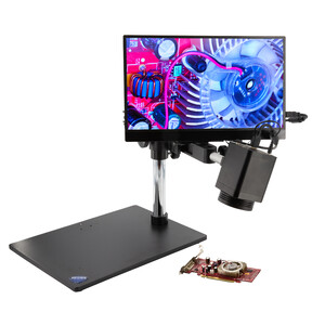 Optika Mikroskop IS-4K2, zoom opt. 1x-18x, autofokus, 8 MP, 4K Ultra HD, överhängande stativ, 15,6" skärm