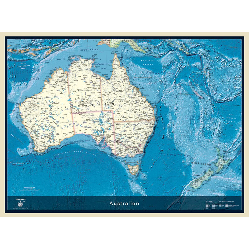 Columbus Kontinentkarta Australia (115 x 85 cm)
