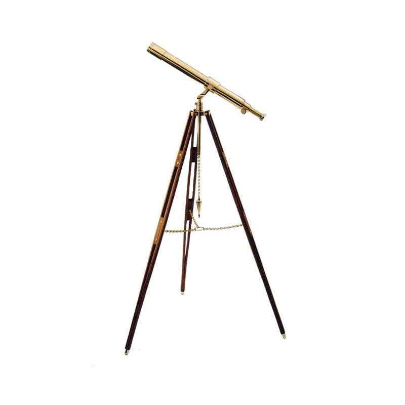 The Glass Eye Teleskop av mässing Cape-Cod All Brass stativ i teak