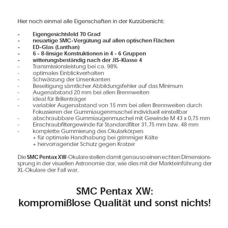 Pentax Okular SMC XW 3,5 mm 1,25"