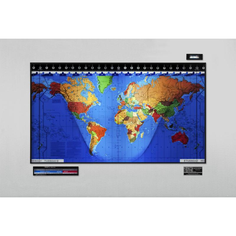 Geochron Original Kilburg i satinerad anodiserad aluminium och svarta lister