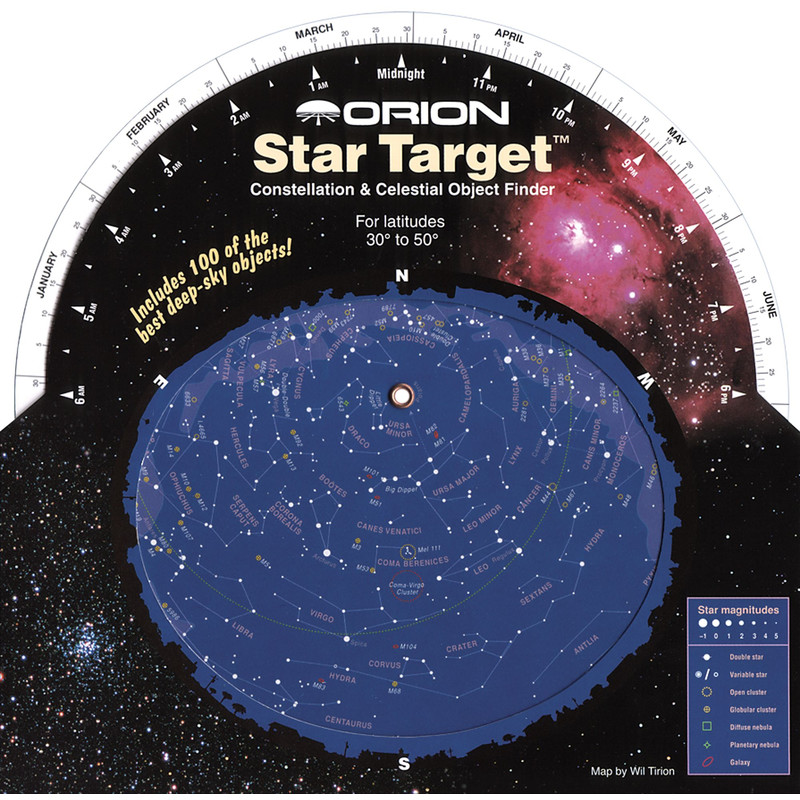 Orion Stjärnkarta Star Target Planisphere 30-50 degree north