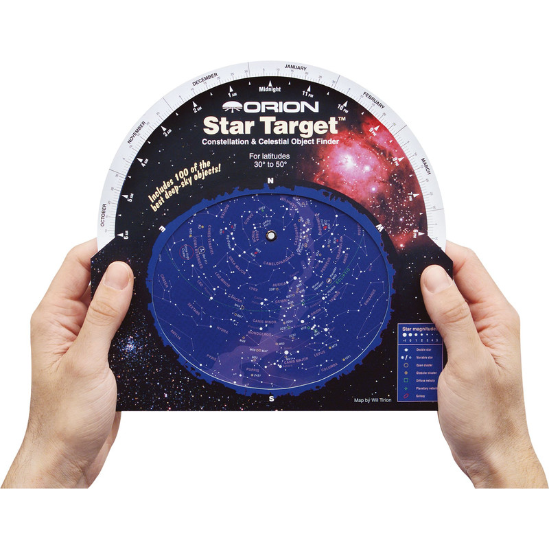 Orion Stjärnkarta Star Target Planisphere 30-50 degree north