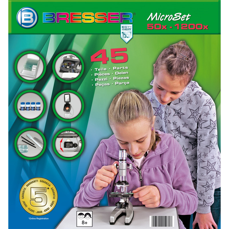 Bresser Junior Mikroskop-set Biotar, 300x-1200x (med fodral)