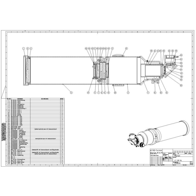 Lunt Solar Systems Solteleskop Lunt ST 100/800 LS100T Ha B1200 FT PT OTA