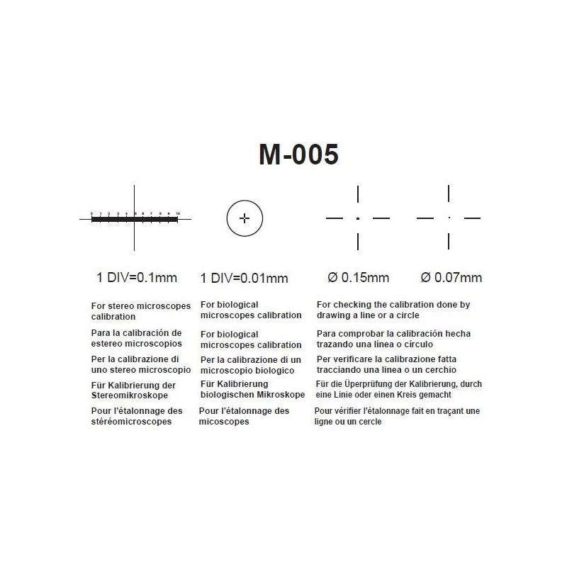 Optika M-005, mikrometrisk sits, Ranger 1 mm, gradering 0,01 mm, 26x76 mm