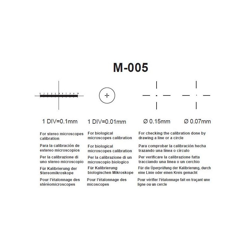 Optika M-005, mikrometriskt objektglas, mätområde 1 mm, gradering 0,01 mm, 26x76 mm